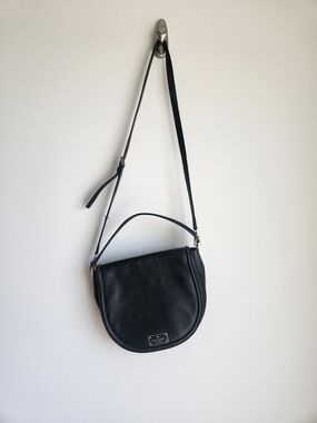 Kate Spade Black Leather Crossbody Saddle Bag